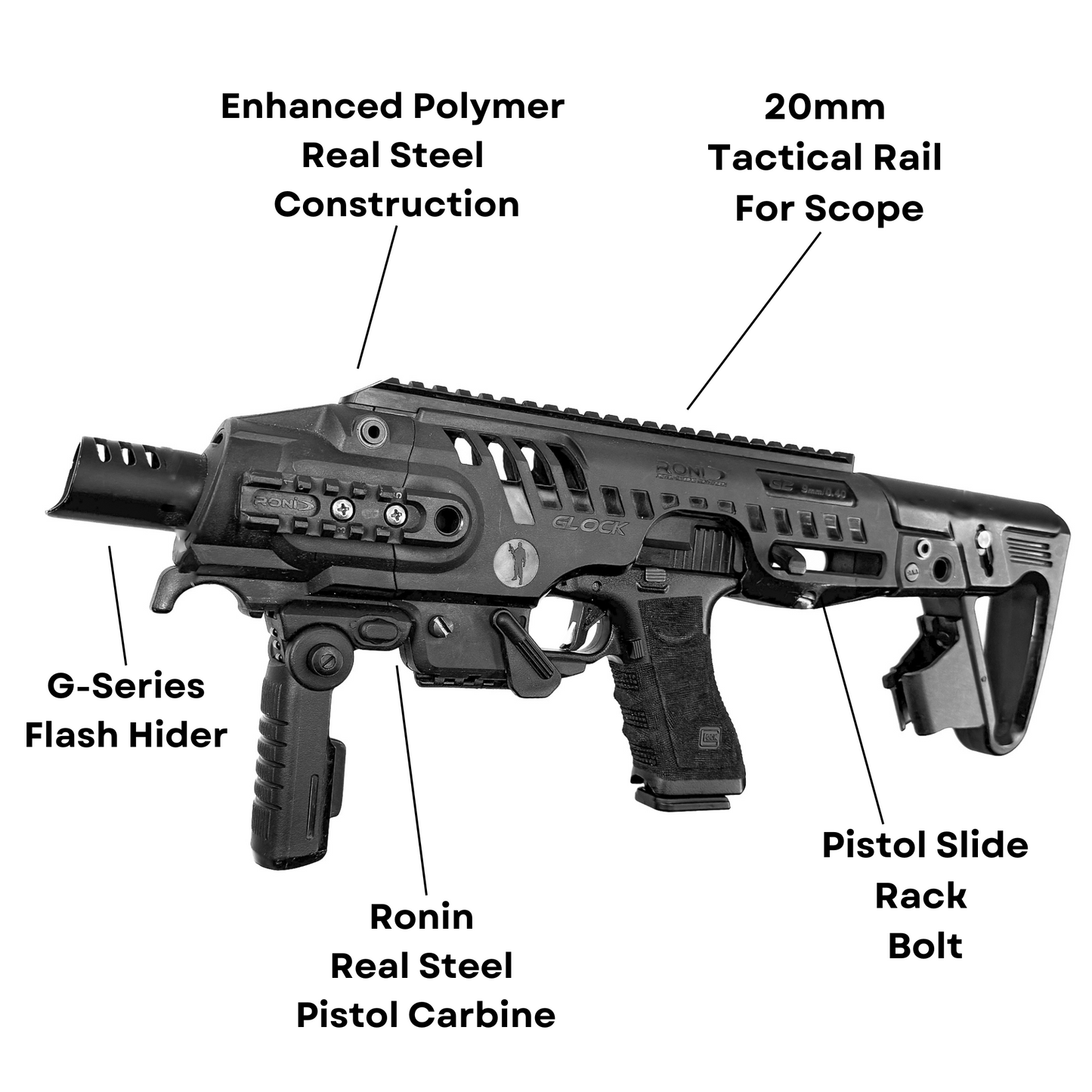 "Carbine Raptor" Custom Gas Pistol - Gel Blaster