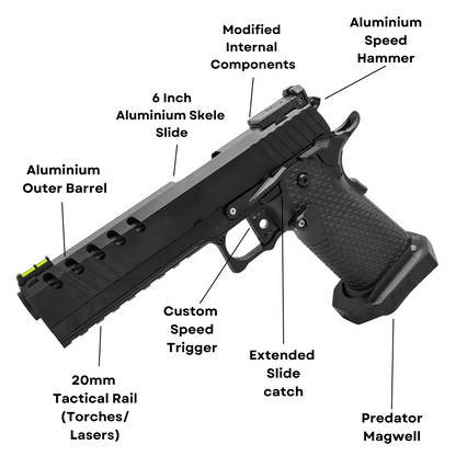 "Silent Reaper" 6.0" Competition Custom Hi-Capa - Gel Blaster (Metal)