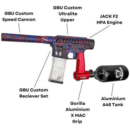 "X MAC Super Comp" GBU Custom HPA - Gel Blaster (Metal)