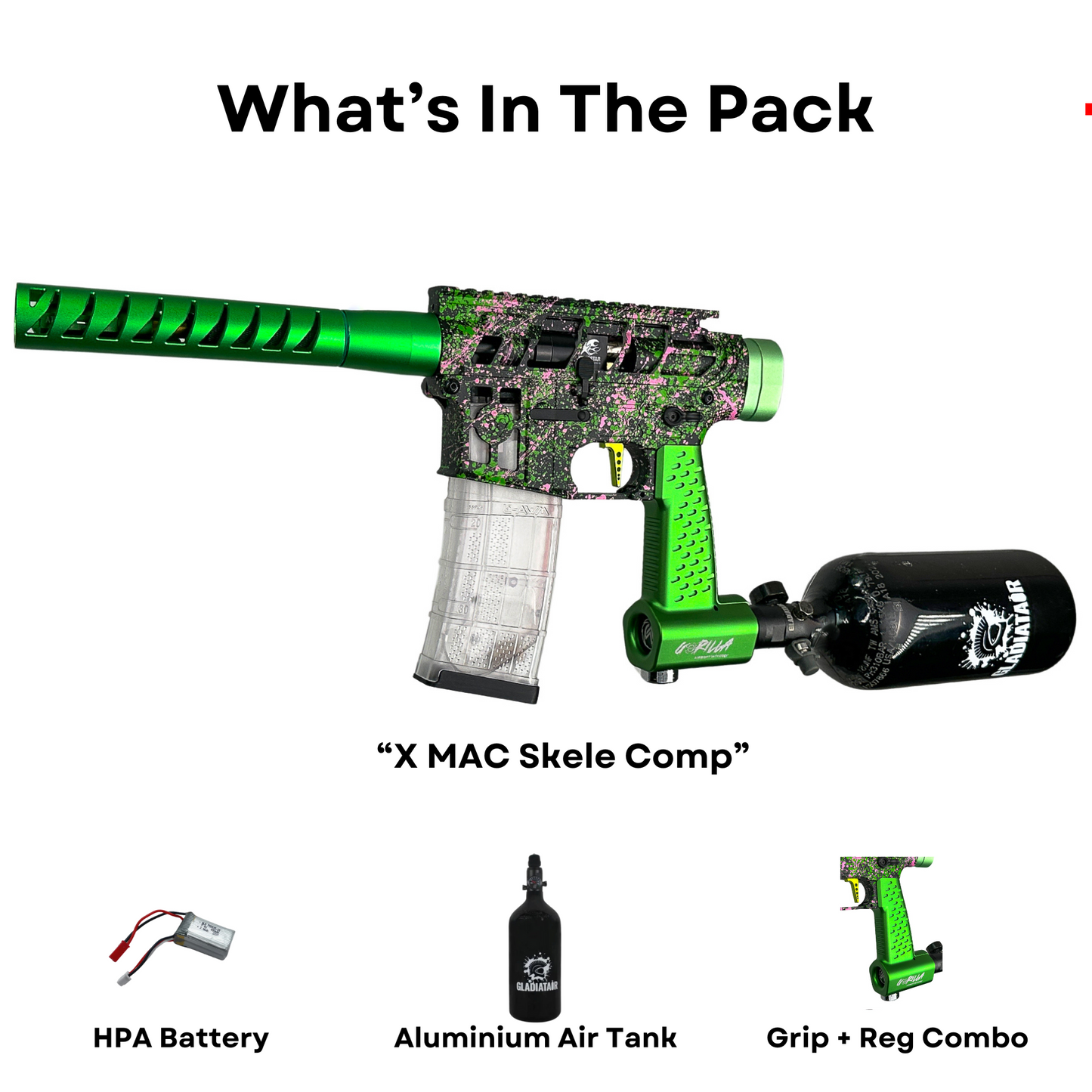 "X MAC Skele Comp" GBU Custom HPA - Gel Blaster (Metal)