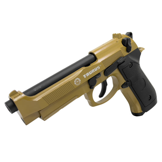 Tan Double Bell M92 Metal Green Gas Blowback Pistol - Gel Blaster